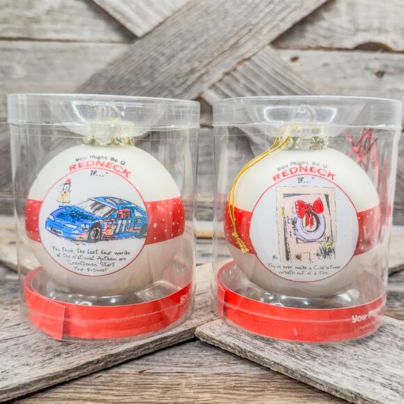 2005 Vintage-You Might Be A Redneck-Jeff Foxworthy Ornaments-Comes As Set of 2 - Picture 2 of 10